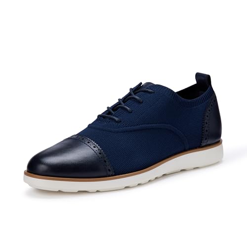 Amazon Essentials Herren Oxford-Brogue-Business-Sneaker Strick-Obermaterial Marineblau 44.5 EU