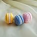 Handmade Crochet Cute Macaroon Keychain Knitted Key Ring Purse Pendant (yellow+pink)