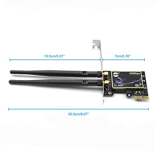 Tarjeta inalámbrica PCI-E Dual Band 2.4G/5G WiFi adaptador para computadora de escritorio 600Mbps miniatura 4