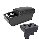 Car armrest for Renault Duster Armrest Box for Dacia Duster Car Armrest Storage Box Cup Holder Dedicated Retrofit Car Accessories 2019-2024 with U.S.B(A2 Black LINE NO USB)