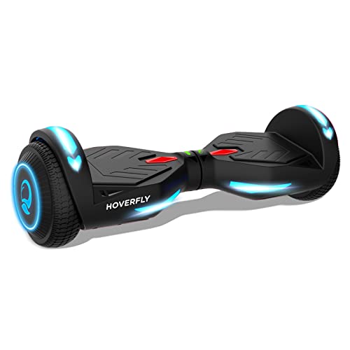 HOVERFLY NOVA Hoverboard, 6.5'' LED Solid Wheels, 10 km/h Max Speed & 5 km Max Range, Powerful 200W Dual Motors and 25.2V 2.6Ah Lithium Battery, Passed UL Certified Self Balancing Scooter with Max Load 80kg