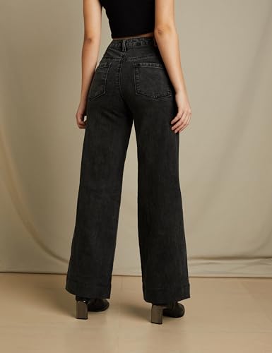 Image of Amazon Brand - Symbol Women Baggy Wide Leg Jeans (High Rise | Full Length) (Available in Plus Sizes)