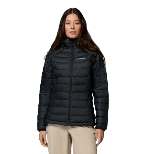 Columbia Powder Lite II Kapuzenjacke für Damen, Schwarzer Ripstop, XXL – Ansicht 1