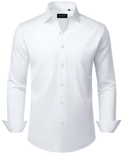 Alimens & Gentle Men's Dress Shirts Wrinkle Free Stretch Long