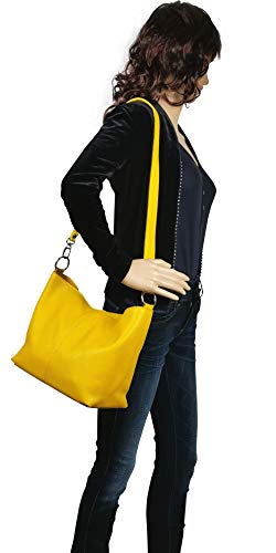 Damen Leder Handtasche Schultertasche Umhängetasche Hobo bag GL005 – Bild 5