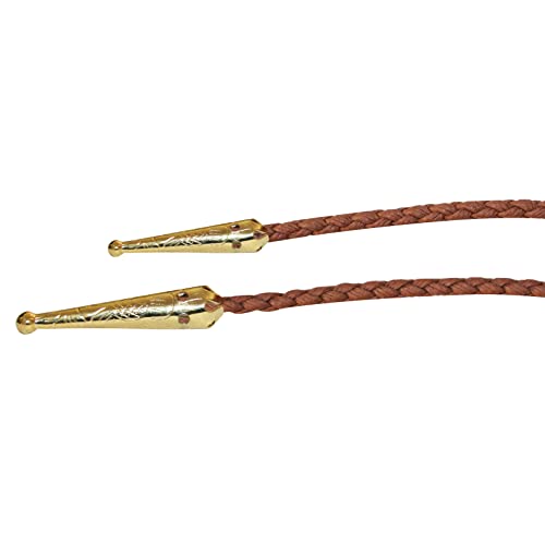 Image of Daisy Del Sol Gemstone Bolo Tie Braided Vegan Faux Leather Natural Stone Gold Handmade Necklace Adjustable Boho Western Jewelry