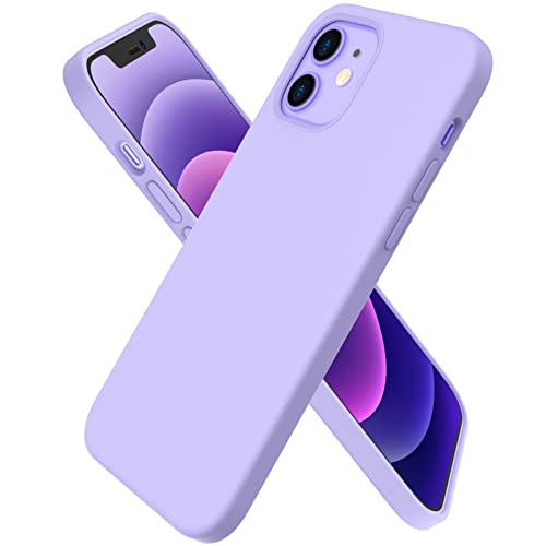 ORNARTO kompatibel mit iPhone 12 Mini 5,4 Silikon Case, Hülle Ultra Dünne Voller Schutz Flüssig Silikon Handyhülle Schutz für iPhone 12 Mini(2020) 5,4 Zoll Helles Lila