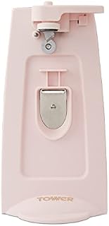 Tower T19031PNK Cavaletto 3-in-1 Electric Can Opener with Knife Sharpener and Bottle Opener, Marshmallow Pink and Rose Gold
