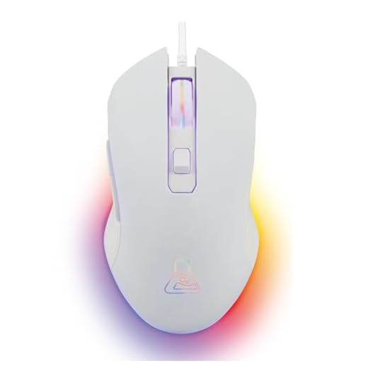 The G-Lab - Kult Helium - Souris Gamer Blanche Filaire USB - Capteur Optique 800 à 6400 DPI, Rétroéclairage 7 Couleurs, 6 Boutons - Souris Gaming Blanche Ultra réactive - Compatible PC/PS4/PS5 - New