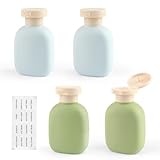 YiJiuBa 4 Stück 100ml Travel Shampoo Bottle, Reiseflasche mit Klappverschluss, Auslaufsicher...