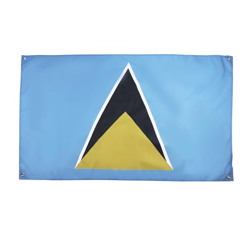 AZ FLAG Drapeau Sainte Lucie 150x90 cm avec 4 oeillets, Pavillon Saint-Lucien pour balcon ou mur