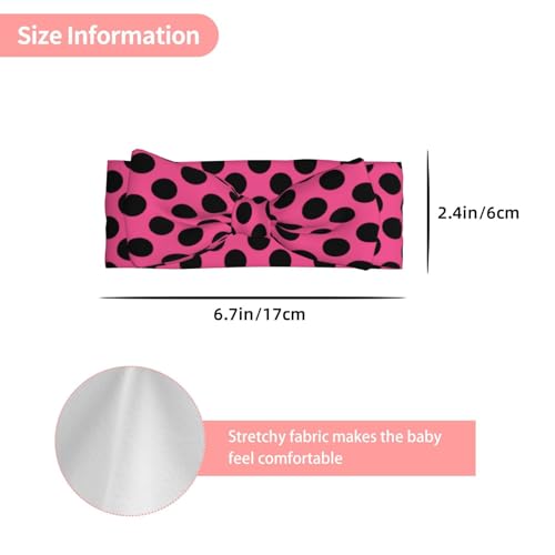 Bold Pink Dot Print Baby Girl Bows Headbands Baby Girls Newborn Headbands Infant Toddlers 0-6 Months3