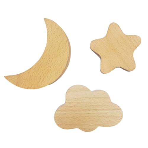 Cabilock 3 piezas Ganchos de Madera Maciza