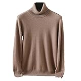 Pull à col roulé pour homme 100 % cachemire de vison Grande taille Pull en tricot ample chaud, 3XL
