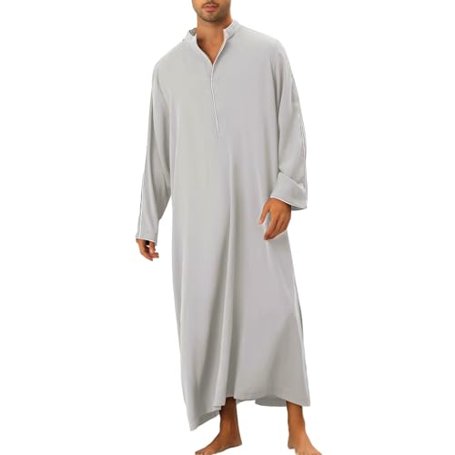 Bata musulmana para hombre de verano CHUNOTU camisola ligera con cuello en V