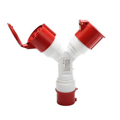 Prise industrielle 5X32A double sortie et adaptateur aviation étanche IP44 1025-2