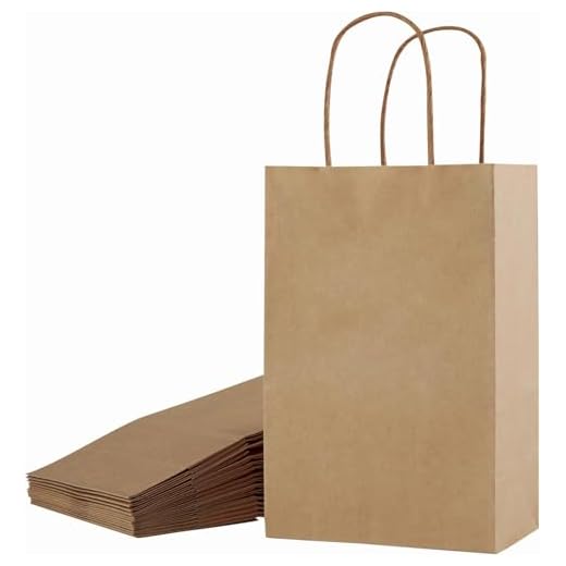 SUNCOLOR 12-Pack Small Brown Gift Bags with Handles – 8" Recyclable Party Favor Bags for Rustic Events, Craft Packaging, Thanksgiving, Business Use & More
