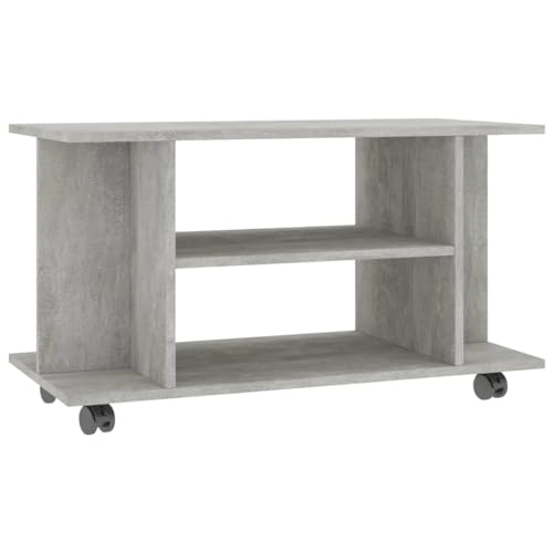 vidaXL Mobile TV con Ruote e Scomparti Aperti Robusto Elegante Armadietto Basso Multimediale Credenza Grigio Cemento 80x40x45 cm in Truciolato