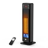 aeco EcoHeat Boost 58cm Energiesparend Heizlüfter mit Fernbedienung, 2000W LED ECO-Modus, 24H Timer, 4 Modus leise Keramik Thermostat Heizung 75° Oszillation Überhitzungs-Kippschutz heizstrahler