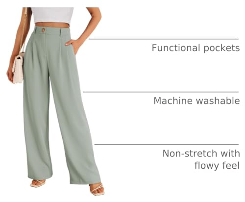 Image of LILLUSORY Womens Wide Leg Dress Work Flowy Pants Business Casual Outfits