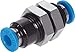 Festo, 153158, QSS-6 Push-in Bulkhead Connector (Pack of 10), Air Fittings