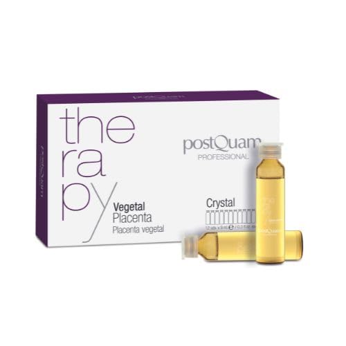 PostQuam - Pack de Ampollas de Placenta Vegetal Capilar - Tratamiento Anticaída para el Cabello - Estimula la Circulación y Previene la Caída Excesiva del Cabello - 12 Ampollas de 9 ml