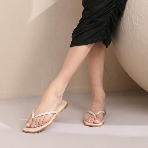 Image of Flip Flops Sandals for Women Square Toe Lightweight Thong Slides