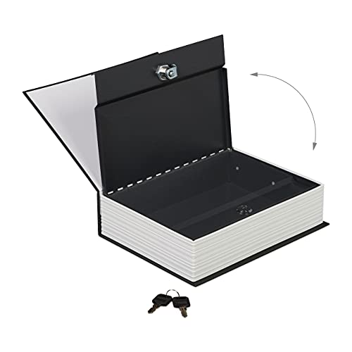 Livre coffre fort grand modèle contre le vol armoire secrète à clé noire - 7
