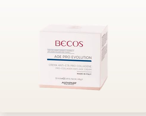 Becos - Age Pro Evolution - Crema Anti-Età Pro Collagene 50ml - svolge un’azione anti-età, ristrutturante e pro-collagene con attivi all’avanguardia, Collagene solubile biofermentato e Vitamina C.