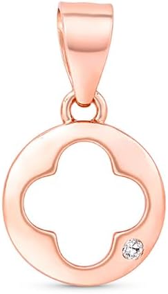- 925 Silver Minimal Clover Pendant | Open Circular Clover Frame with Crystal Accent | Refined Gift Style, Gifts for Women and Girls | With Certificate of Authenticity