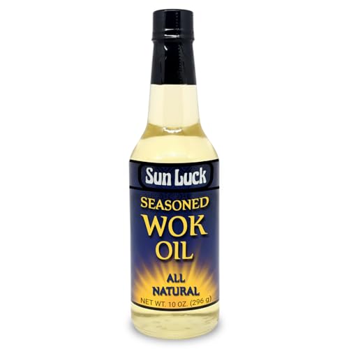 Sun Luck Wok Oil 10 fl oz Bottle – High Heat Oil Infused with Aromatic Spices for Authentic...
