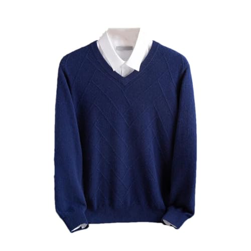 Men's Jacquards Sweaters V-Neck Pullover Wool Knitwear Casual Soft Tops Long Sleeve Jumpers