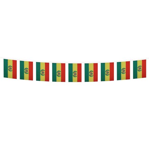 Image of AZ FLAG Bolivia 6 meters BUNTING Flag 20 flags 9'' x 6'' - Bolivian STRING flags 15 x 21 cm