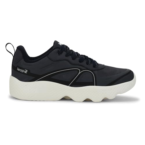 Image of Liberty Leap7x WATSON-1E Men Sports Lacing Running Shoes - Black & Navy Blue | Comfortable and Durable - Lace-Up Closure | Suitable for Walking, Gym, Jogging Shoes for Man - Cushioned Footbed
