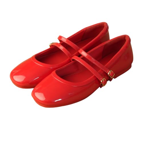 Image of Theater Bianca Mary Jane Shoes for Women with Double Buckle Straps, Bow Accent and Soft Cushioned Insole