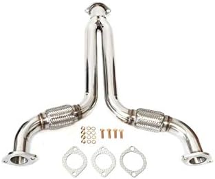 CarXX Exhaust Y-Pipe with Flex Pipe for 2003-2006 Nissan 350Z / Inifiniti G35 3.5L RWD Stainless Steel with Gaskets and Hardware