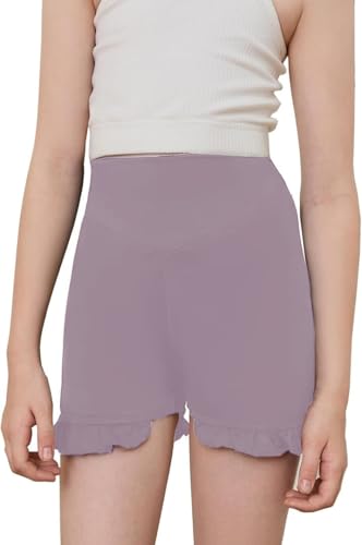 Girls Athletic Shorts High Waisted Ruffle Dance Shorts Yoga Workout Running Shorts2