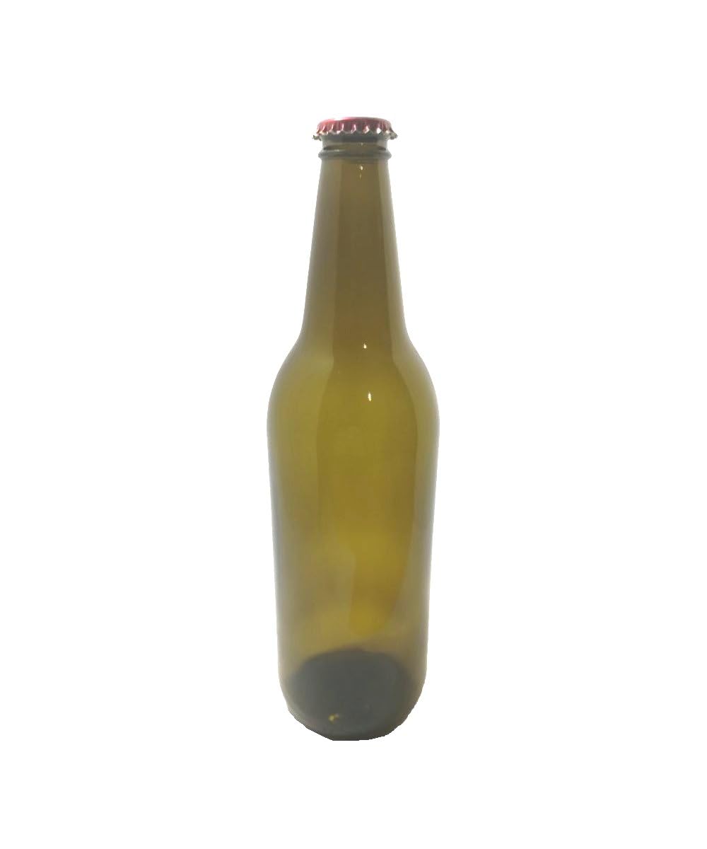 Juego de 10 botellas de cristal para cerveza artesanal, 600 ml, ámbar con tapón de corona, reutilizables