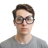 Big Eye Glasses | Big Round Eye Glasses | Funny Round Nerd Eyeglasses | Retro Rounded Shades | Large Circle Eyeglasses | Circular Prop Spectacles | Oversized Costume Eyewear | Black | One Size
