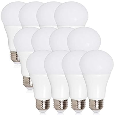 Maxxima LED A19 800 Lumens 60 Watt Equivalent Light Bulb Set - 2700K Soft White Light, Energy Efficient 10 Watts, E26 Base, Non-Dimmable, for Bathrooms, Lamps, and Living Rooms - 12 Pack