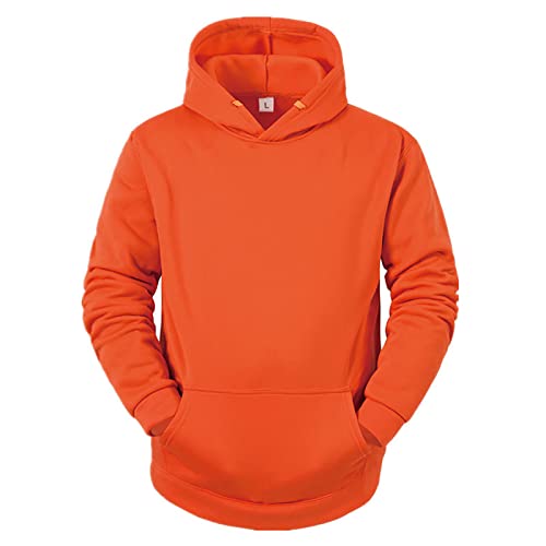 Veste Chauffante Homme Hiver Chaud Slim Sweat A Capuche Homme Casual Cordon Unisexe Pull Couple Noel Couleur Uni Chaud Veste Veste Baseball Homme Pull Noël LED Orange M Cover