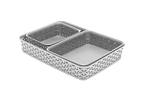 CURVER My Style Lot de plateaux A4/A5/A6 - Gris