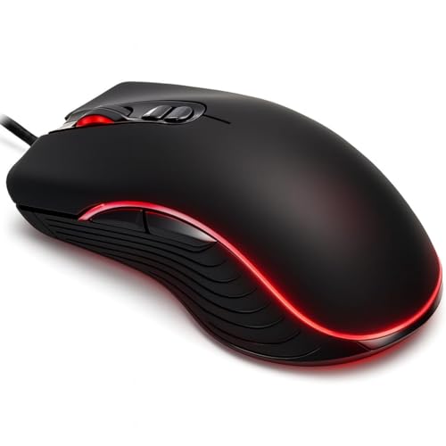Mouse Gamer RGB 7 Botões 4800 DPI Design Ergonômico - Cabo 1,5m Luz Led RGB Jogo com Velocidade e Precisão