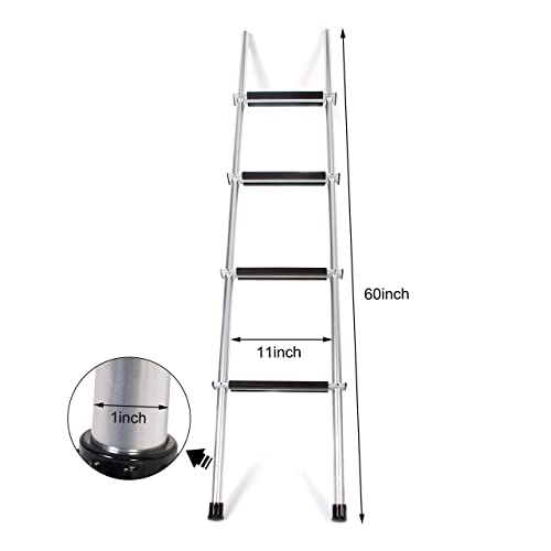 Kuafu 60'' Bunk Ladder Compatible With Rv W/ Hook And Rubber Foot Pads Aluminum #TOP1