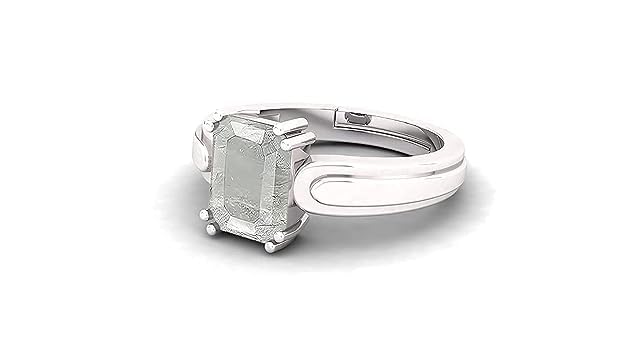 Bague saphir blanc naturel cadeau idéal en argent réglable sans taille