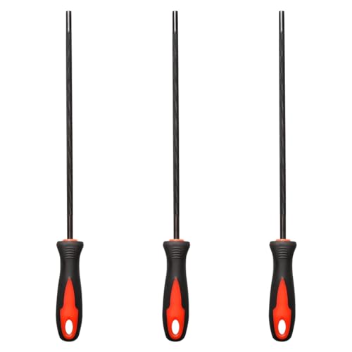 GLADFRESIT 3Pcs Chainsaw Chain Sharpening File, 5.5 mm Round Chainsaw Sharpener, High Hardness Chainsaw File for Chainsaw Chain