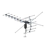 Outdoor HD TV Antenna, 360°Rotation UV 45-230MHz/470-860MHz 15-22dB Outdoorn Antenna Black