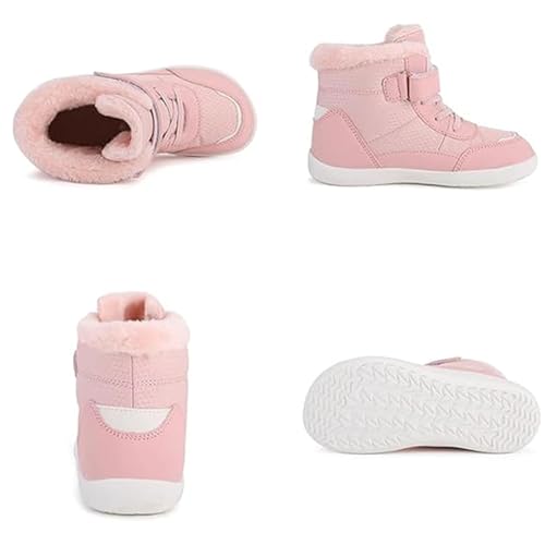 Kids Barefoot Shoes Boots, Children'S Winter Barefoot Shoes with Wide Toe Box Slip Resistant Waterproof Ankle Winter Snow Boots for Little Kids/Big Kids4