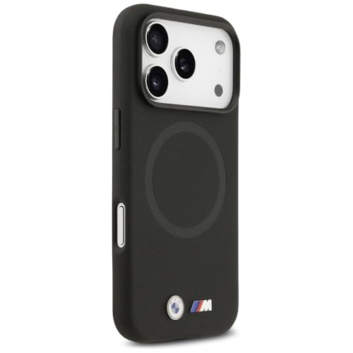 Image of CG MOBILE BMW [Official Licensed], Protective Case Designed for iPhone 17 Pro Max | Magnetic Compatible|M Collection|Full Wrapped Pu Leather Case with Metal Logos -Black