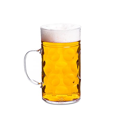 bar@drinkstuff Plastic Beer Steins 2 Pint - x 24 1ltr Beer Steins, German Steins, Beer Mugs
